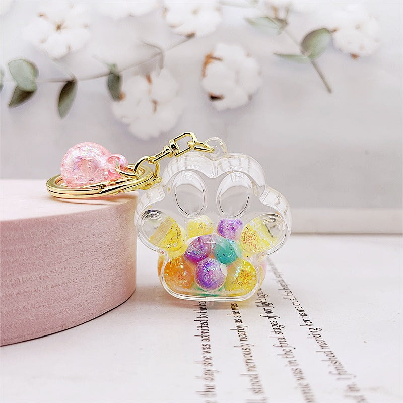 Wholesale Acrylic Drift Bottle Colorful Beads Quicksand Bottle Key Chain
